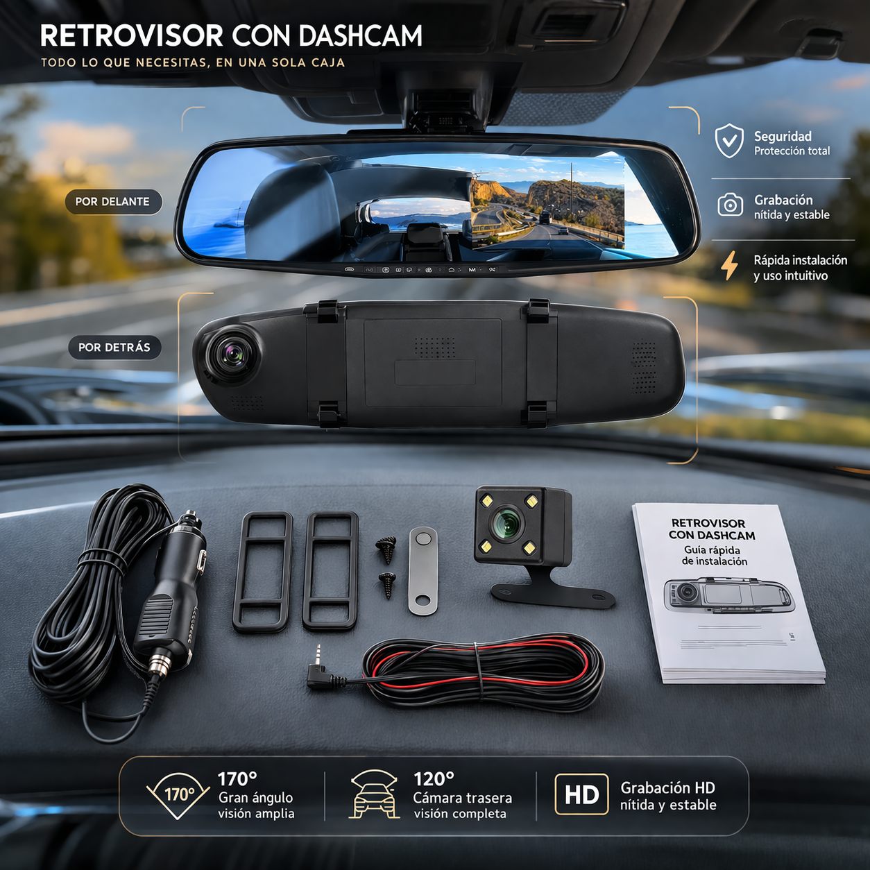 Retrovisor con DashCam integrada - VisionDrive™