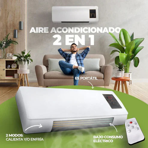 Aire Acondicionado Portátil 2 en 1 Calor y Frio - Bajo consumo y Máxima Potencia